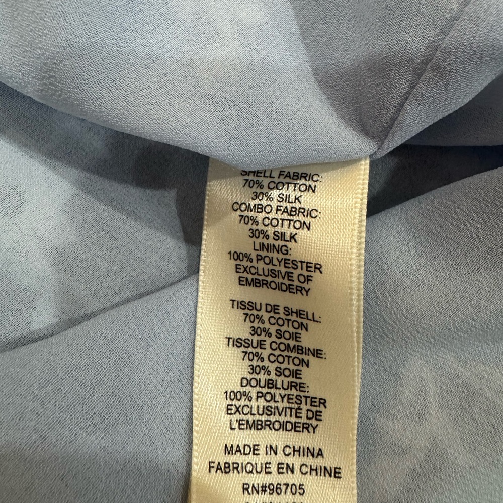 Rebecca Taylor Light Blue‎ Floral Blouse - Picture 5 of 6